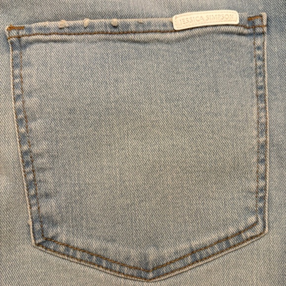 Jessica Simpson Light Blue Denim Midi Skirt with Raw Him Womens 18 Plus Size - Picture 9 of 14